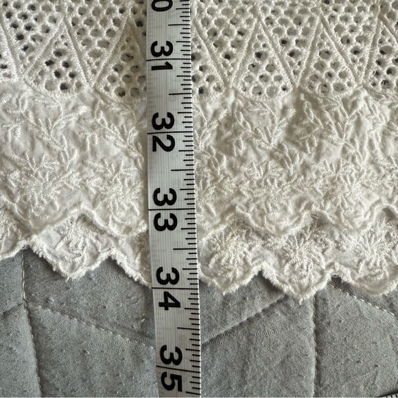 GAP White cotton Midi Skirt with Lace Hem, cottage core, coastal grandma, - Picture 9 of 10